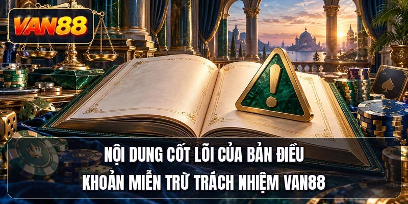 Nội dung cốt lõi của bản điều khoản miễn trừ trách nhiệm Van88